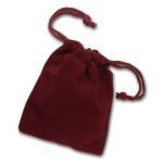 3 x 4 Velour Draw String Pouch (Burgundy)