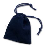 3 x 4 Velour/Velvet Draw String Pouch (Navy Blue)