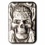 4 oz Cast Poured Silver Bar - Skull Chief (Bunker Bullion)