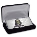 4 oz Silver Colorized Bar - $100 Bill (w/Box & COA)