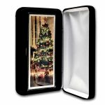 4 oz Silver Colorized Bar - Christmas Tree (Vertical, w/Box)