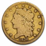 $5 Gold Classic Head Half Eagle (Damaged)