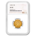 $5 Gold Classic Head Half Eagle XF-45 NGC/PCGS