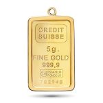 5 gram Gold Bar - Credit Suisse Vintage Design (w/ Bezel)