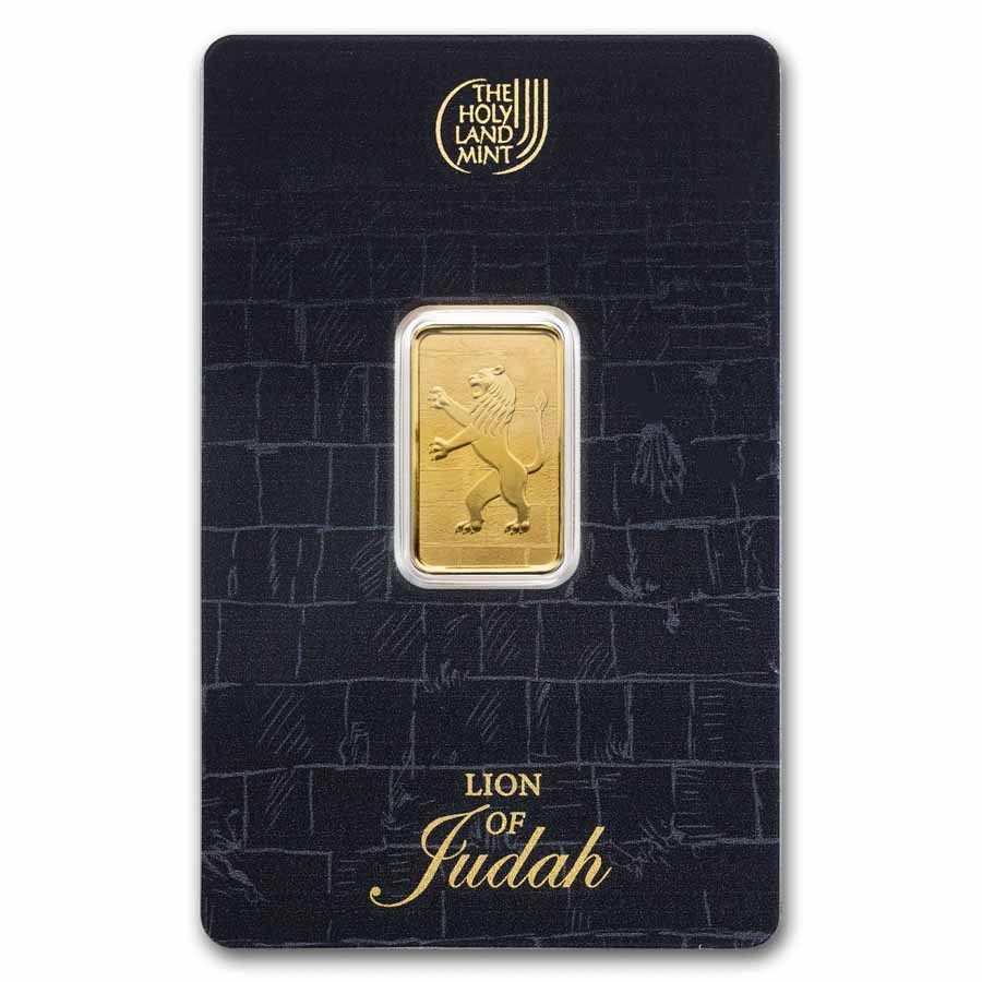5 gram Gold Bar - Holy Land Mint Lion of Judah (In Assay)