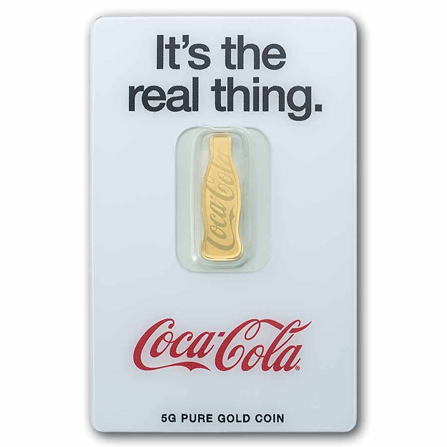 5 gram Gold - PAMP Coca-Cola® 140 Years Anniversary Shaped Coin