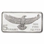 5 gram Hand Poured Silver Bar - MPM Eagle
