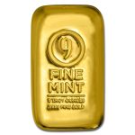 5 oz Cast-Poured Gold Bar - 9Fine Mint