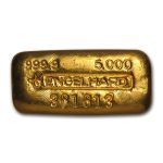 5 oz Gold Bar - Engelhard (Loaf-Style/Poured, Bull Logo)