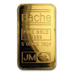 5 oz Gold Bar - Johnson Matthey (Bache, Pressed)