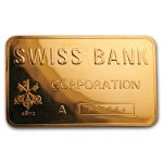 5 oz Gold Bar - Swiss Bank Corporation