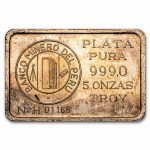 5 oz Silver Bar - Banco Minero Del Peru