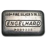 5 oz Silver Bar - Engelhard (Wide, Pressed)
