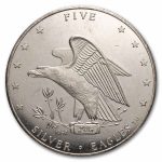 5 oz Silver Round - 1969 Five Silver Eagles Nest Foster