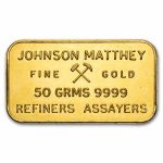 50 gram Gold Bar - Johnson Matthey-London