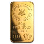 50 gram Gold Bar - Swiss Bank Corporation