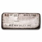53 oz Silver Bar - Vintage R.E. Van Valey Inc.