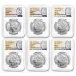 6-Coin 2021 Morgan/Peace Dollar Set MS-69 NGC (ER)