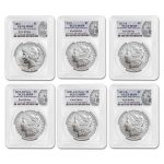 6-Coin 2021 Morgan/Peace Dollar Set MS-69 PCGS (FS)