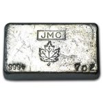 7 oz Silver Bar - Johnson Matthey Canada (Poured, Maple Leaf)