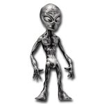 8 oz Silver Hand Poured Statue - Alien