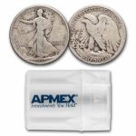 90% 1916-1929 Silver Walking Liberty Halves $10 20-Coin Roll