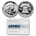 90% Silver Franklin Halves $10 20-Coin Roll Proof