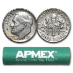 90% Silver Roosevelt Dimes 50-Coin Roll Avg Circ