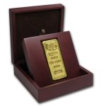 APMEX Wood Gift Box - 1 kilo PAMP Suisse Gold Bar (Cast)