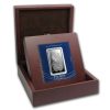 APMEX Wood Gift Box - 100 Gram PAMP Suisse Silver Bar (w/Assay)