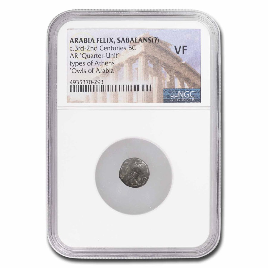 Arabia Felix. Sabaeans AR Quarter Unit Owl c.3rd-2nd BC VF NGC