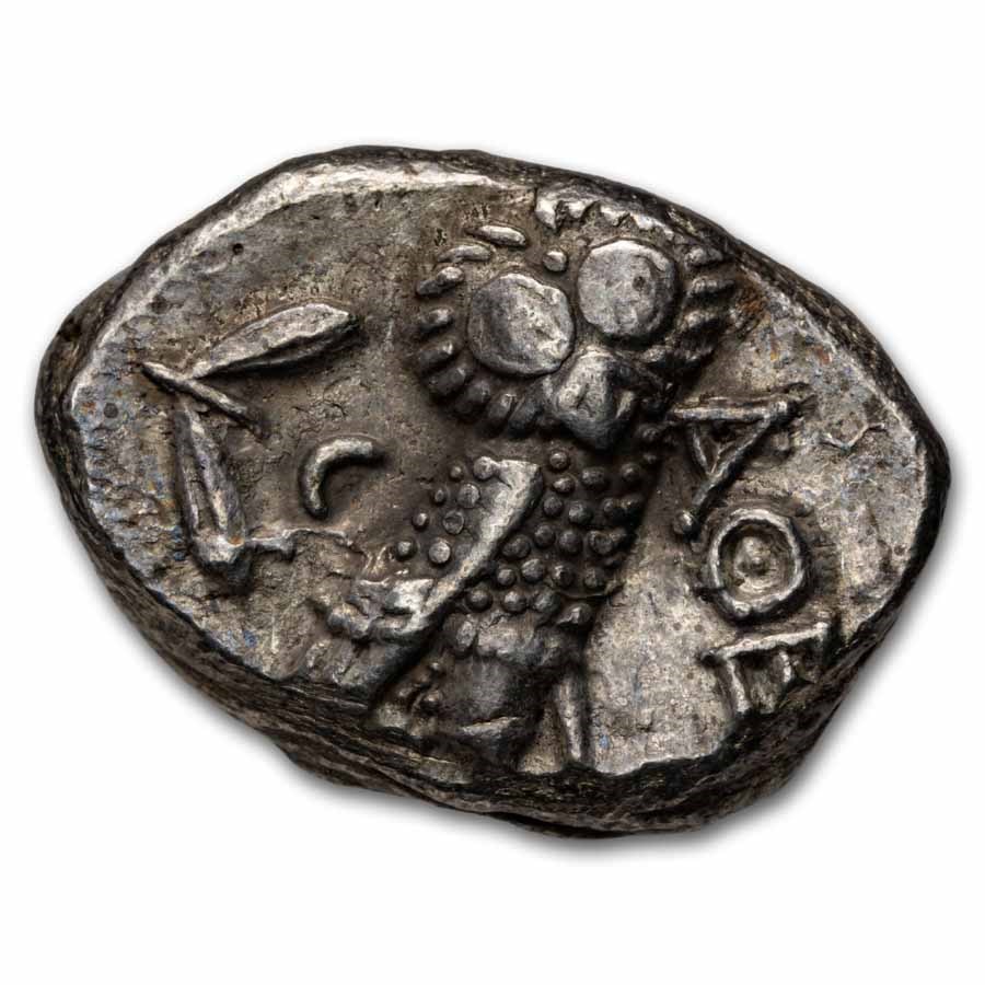 Attica Athens Silver Tetradrachm Owl (353-294 BC) XF