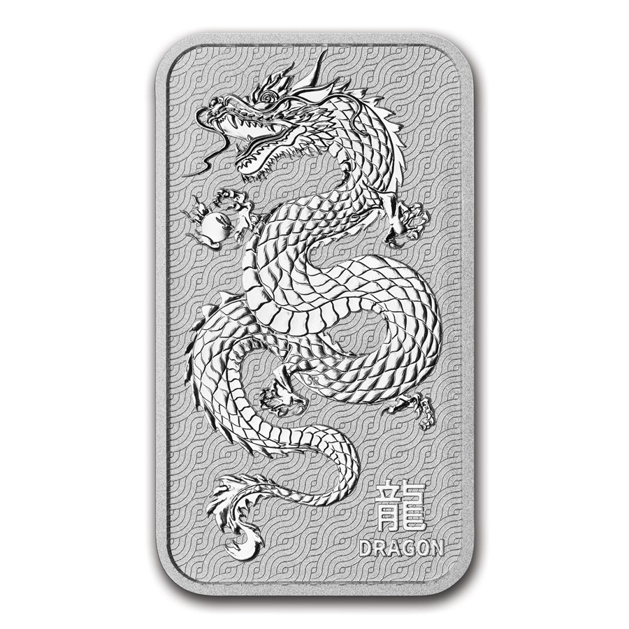 Australia 1 oz Silver Lunar Year of the Dragon Bar