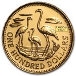 Bahamas Gold 100 Dollars BU/Proof (Random)
