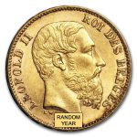 Belgium Gold 20 Francs Leopold II (1870-1882) BU