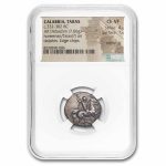 Calabria Taras AR Didrachm Rider & Dolphin (332-302 BC) Ch VF NGC