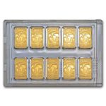 Canada 1/10 oz Gold $25 10-Bar Set In Assay (Random Year)
