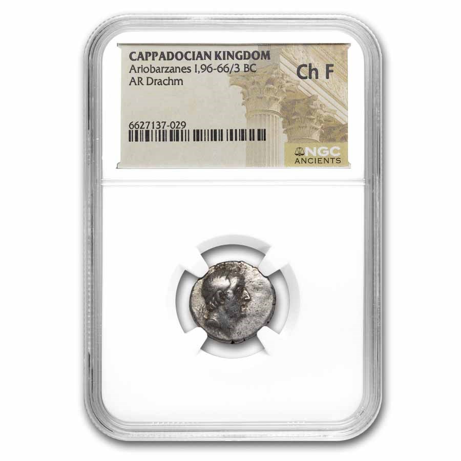 Cappadocian Kingdom AR Drachm Ariobarzanes I (96-66 BC) Ch F NGC