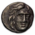 Carian Islands Rhodes AR Hemidrachm Apollo (340-316 BC) VF