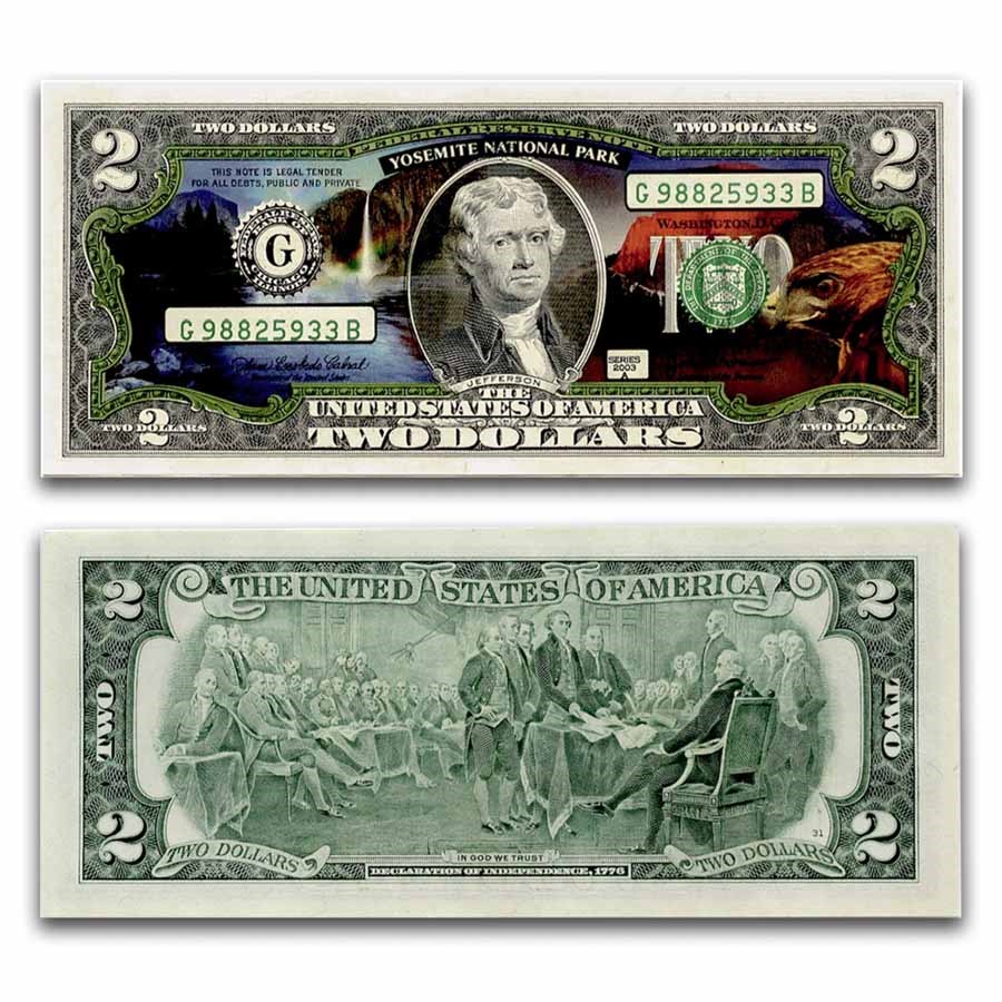 Celebrating America $2 Bill - Yosemite National Park