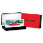 Chevrolet 4 oz Silver Bar - Christmas Red Truck with Tree