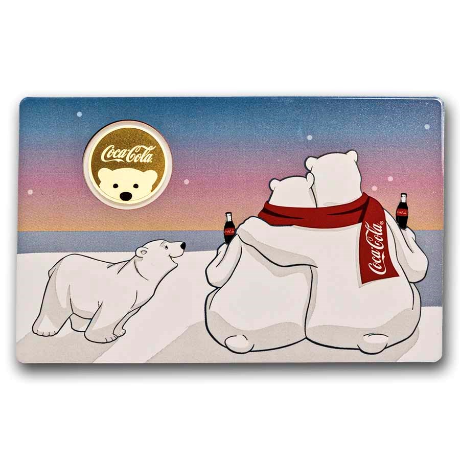 Coca-Cola® 1/1000 oz Gold Polar Bear Coin in Card