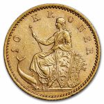 Denmark Gold 10 Kroner Christian IX (1873-1900) Avg Circ