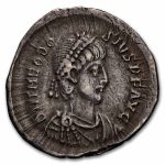 Eastern Roman AR Siliqua Theod. II 408-450 AD XF (RIC 385)