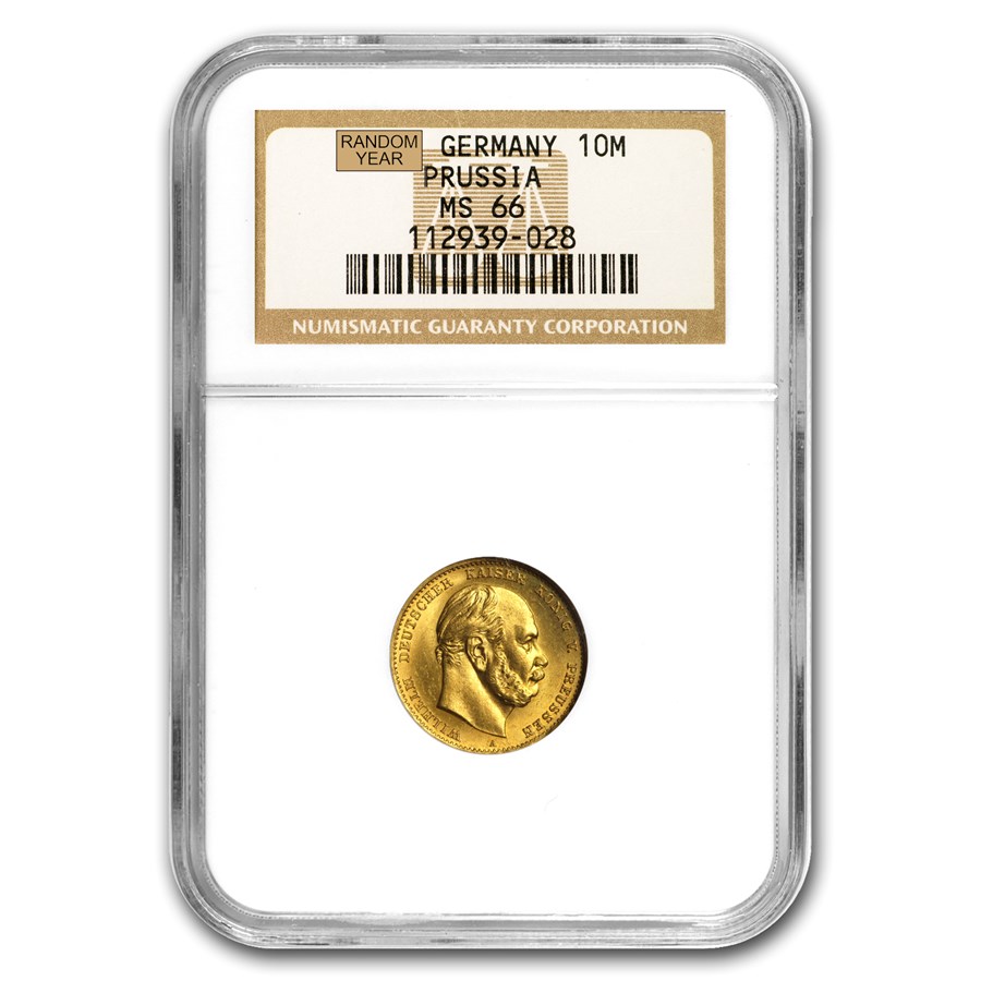 Germany Gold 10 Marks Prussia (1872-1873) MS-66 NGC
