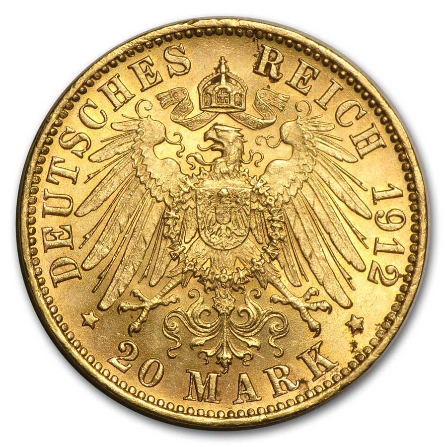 Germany Gold 20 Marks (Random) BU