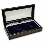 Glass Top Wood Presentation Box - 2 Coin Set (H Style Capsules)