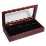 Glass Top Wood Presentation Box - 4 Coin Set (Gold Eagles)