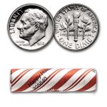 Happy Holidays - 90% Silver Coins - $5 Face Value Roll - Dimes