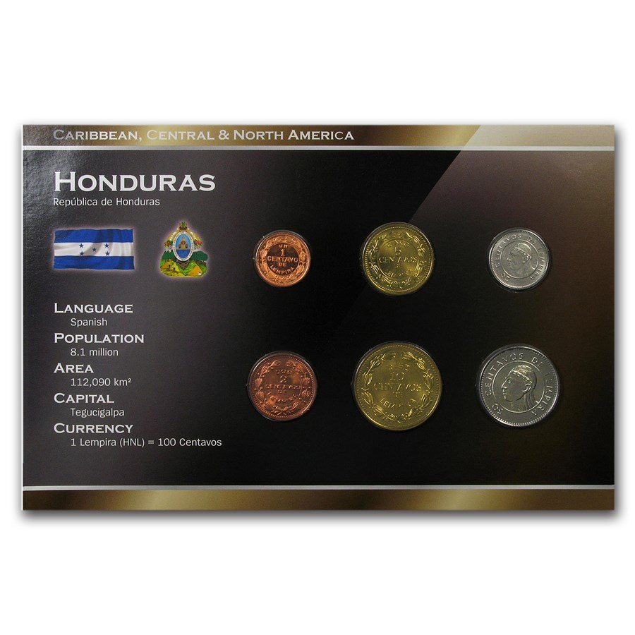 Honduras 1-50 Centavos 6-Coin Set BU